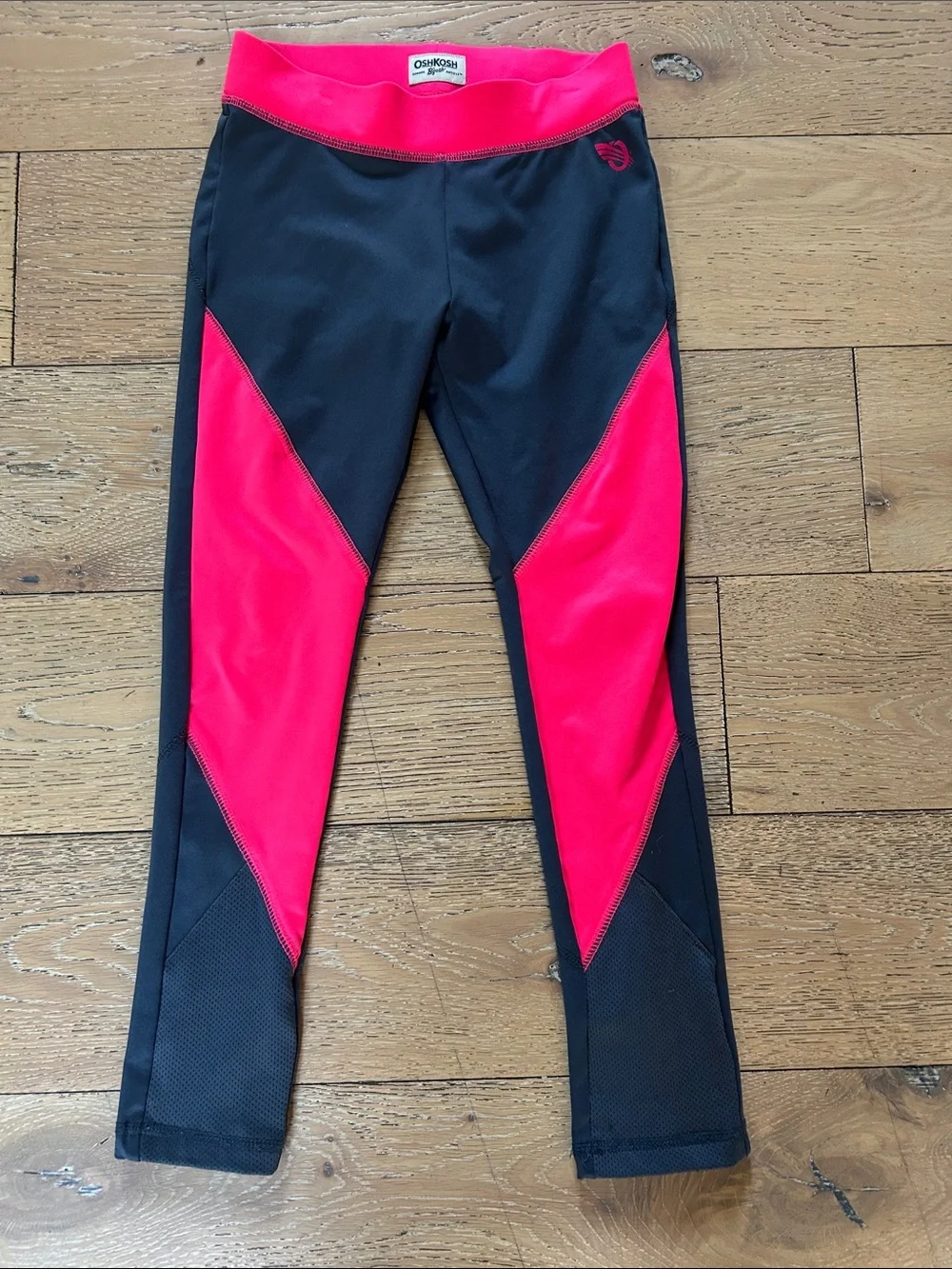 OshKosh B'gosh Neon Pink and Black Colorblock Leggings